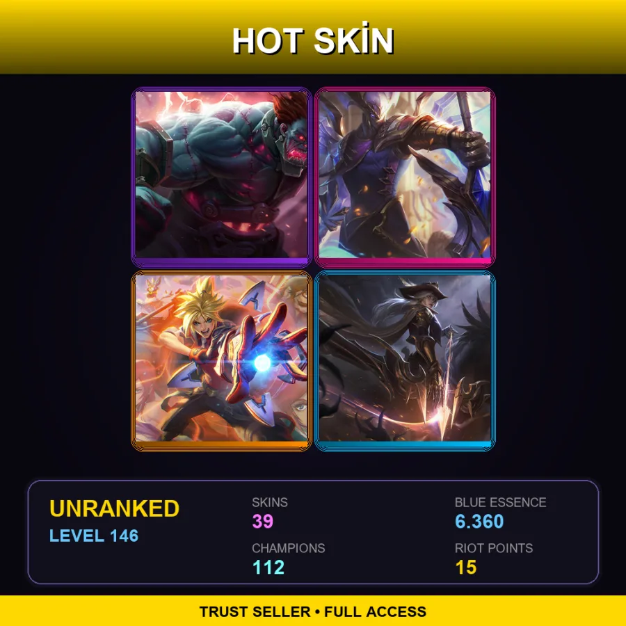 TR | Hextech Sion | Victorious Aatrox | Battle Academia Ezreal | High Noon Ashe | 39 Skin | 112 Champ | Lv146
