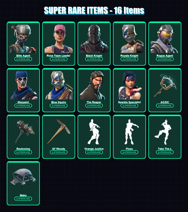 [PC/PSN] | Elite Agent | Rose Team Leader | Black Knight | Royale Knight | Rogue Agent | 63 skin | 25 pickaxe | 56 emote | 32 glider | Lv431