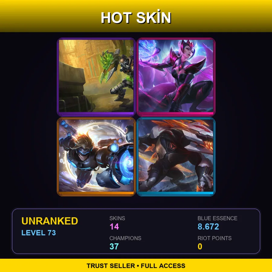 EUNE | Lv73 | Unranked | 14 Skin | 37 Champ