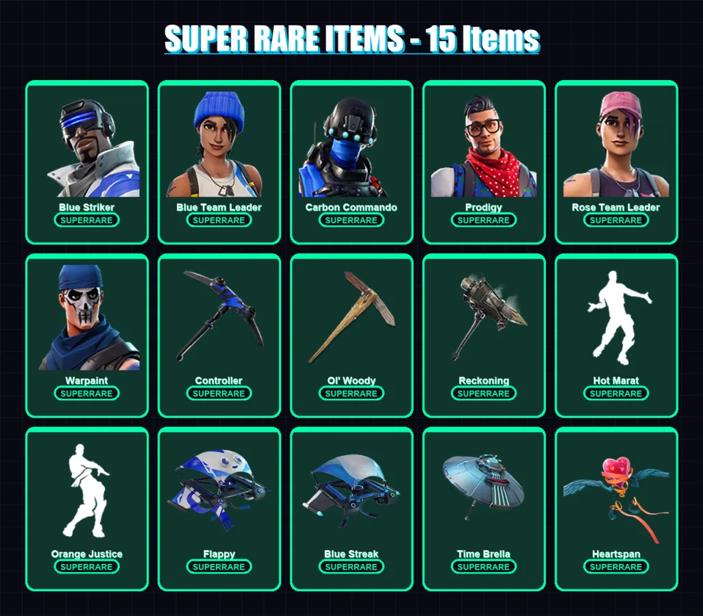 [PS4/PS5/XBOX/PC] | Blue Striker | Blue Team Leader | Carbon Commando | 82 skin | Lv1189 — Fortnite account