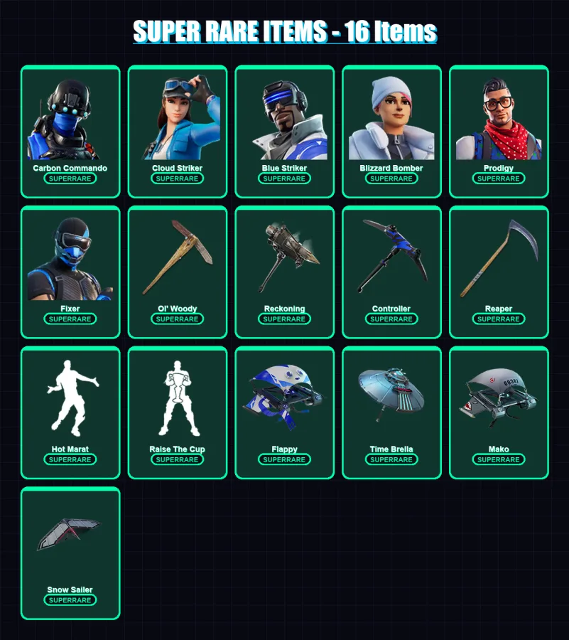 [PS4/PS5/XBOX/PC] | Carbon Commando | Cloud Striker | Blue Striker | 195 skin | Lv2811 — Fortnite account