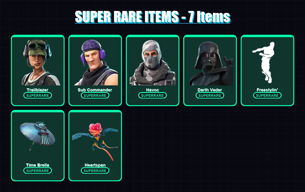 [PS4/PS5/XBOX/PC] | Trailblazer | Sub Commander | Havoc | Darth Vader | The Imagined | 99 skin | 158 pickaxe | 121 emote | 139 glider | Lv2482 — Fortnite account