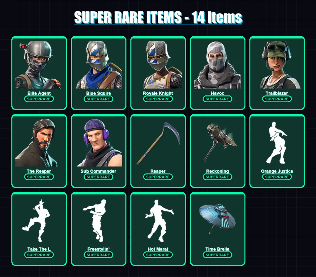 [PC/PSN] | Elite Agent | Blue Squire | Royale Knight | Havoc | Trailblazer | 79 skin | 95 pickaxe | 87 emote | 77 glider | Lv1326