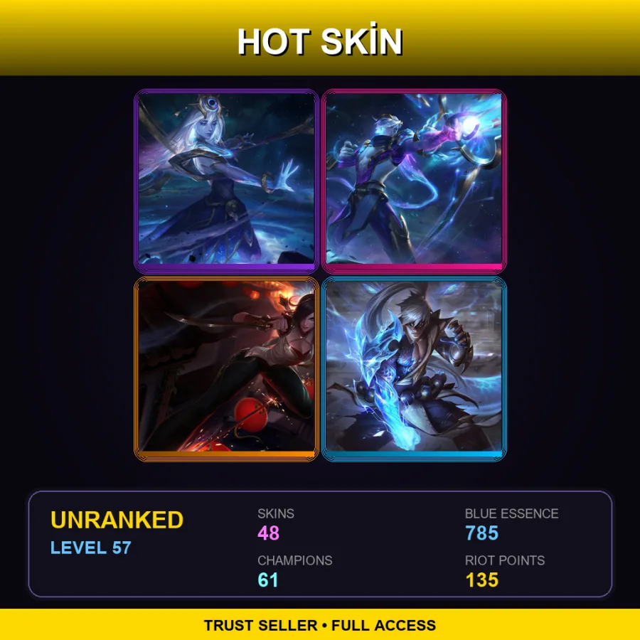 SG | Lv57 | Unranked | 48 Skin | 61 Champ