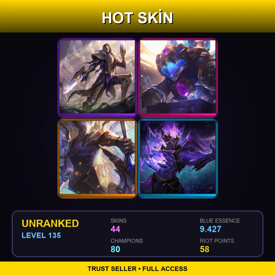 TR | Lv135 | Unranked | 44 Skin | 80 Champ