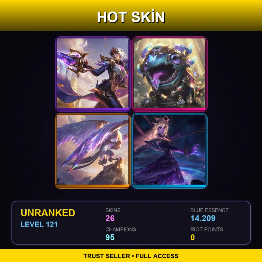 EUNE | Lv121 | Unranked | 26 Skin | 95 Champ — Unranked / Smurf League of Legends