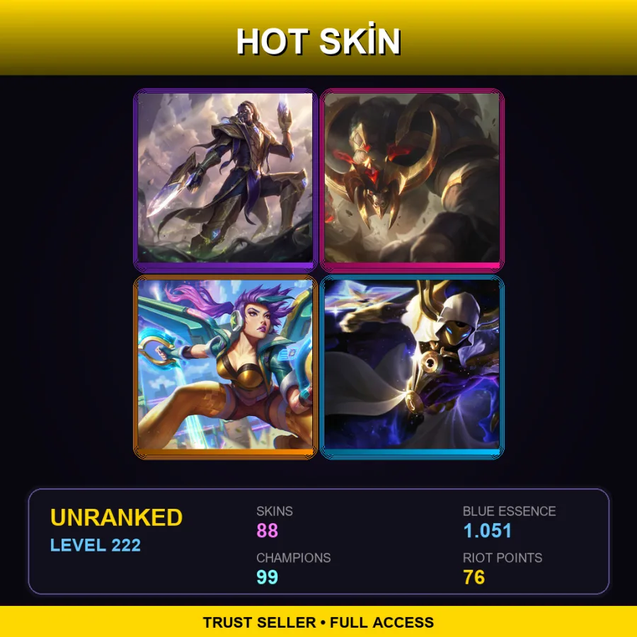 LAS | Lv222 | Unranked | 88 Skin | 99 Champ — Cosmic Reaver Kassadin