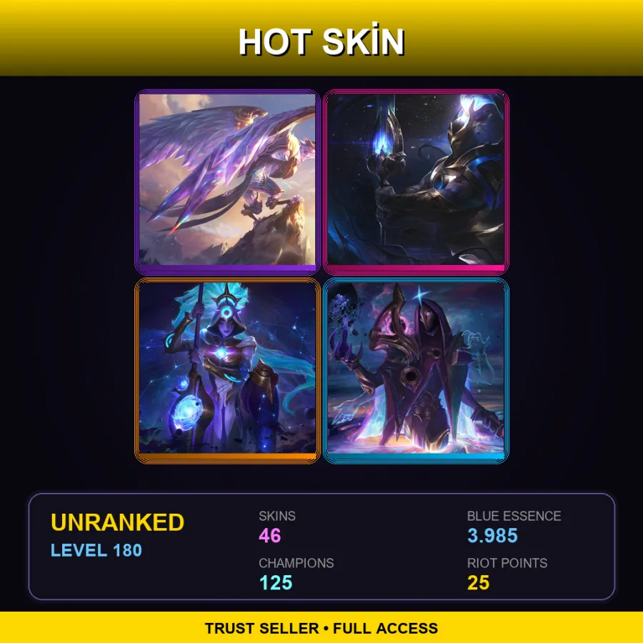 ME | Lv180 | Unranked | 46 Skin | 125 Champ — Unranked / Smurf League of Legends