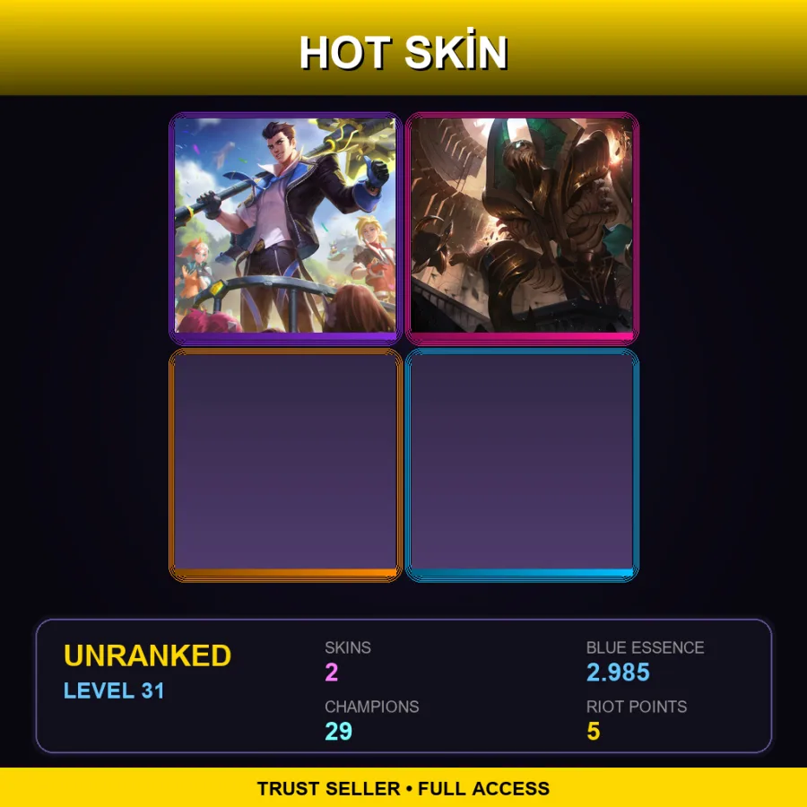 TR | Lv31 | Unranked | 2 Skin | 29 Champ