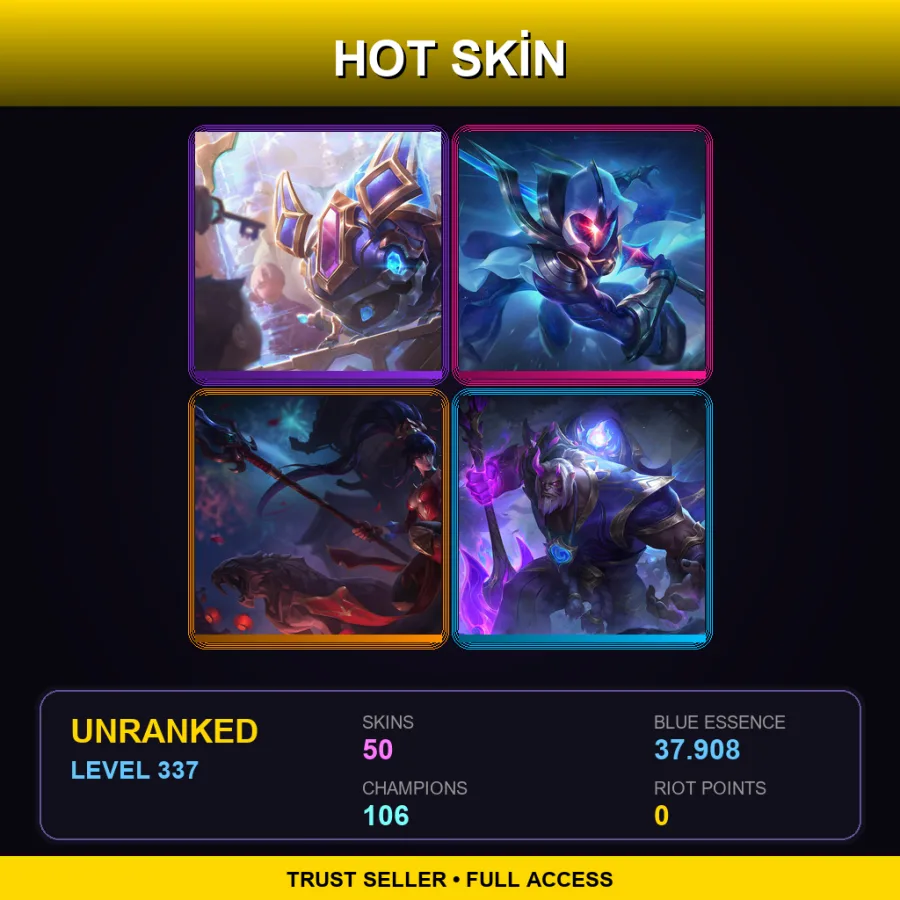 LAN | Lv337 | Unranked | 50 Skin | 106 Champ — Infernal Galio