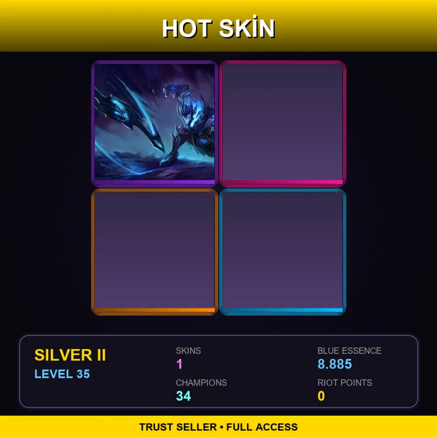 EUNE | Lv35 | Silver II | 1 Skin | 34 Champ