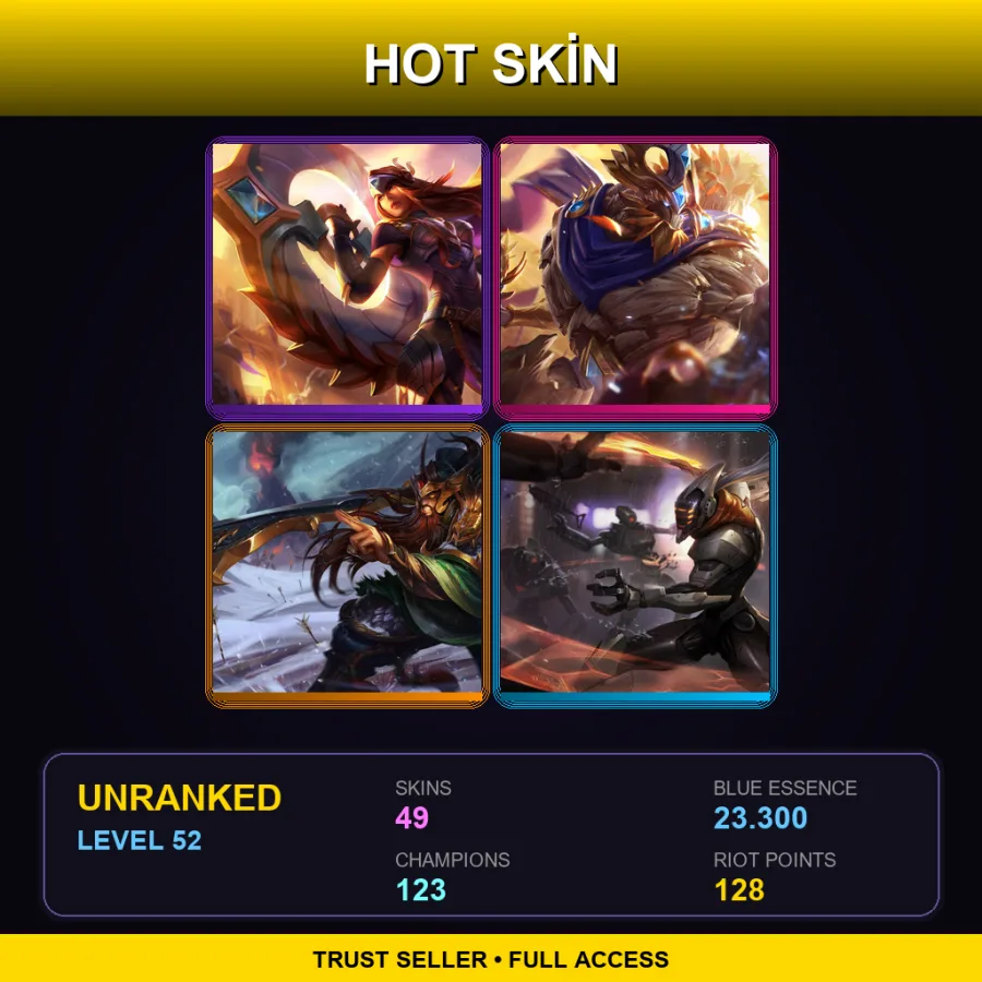 TR | Lv52 | Unranked | 49 Skin | 123 Champ