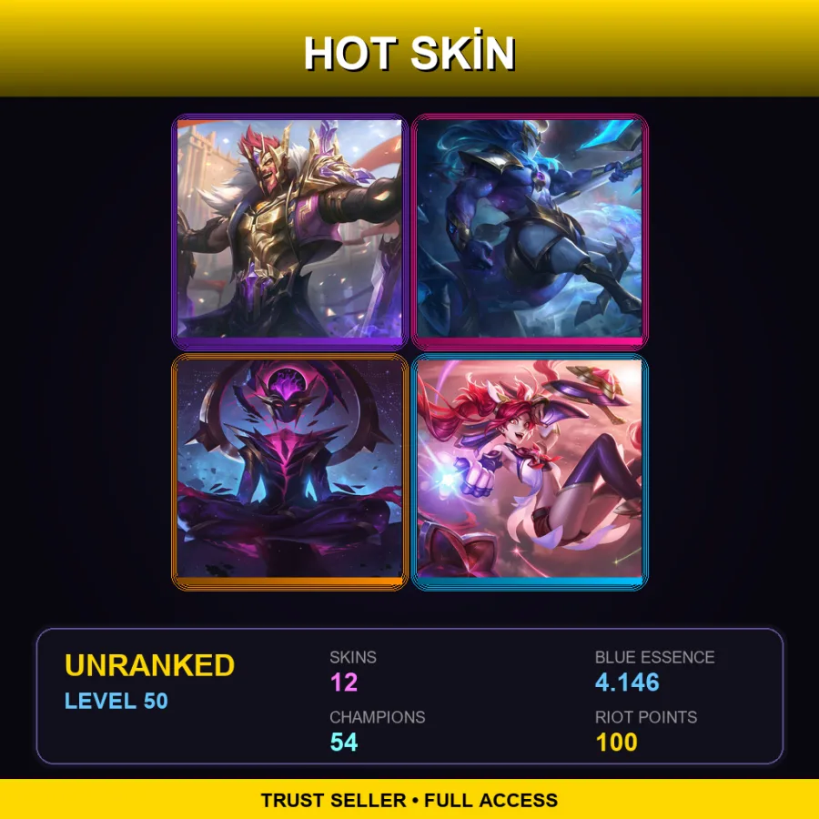 EUNE | Lv50 | Unranked | 12 Skin | 54 Champ