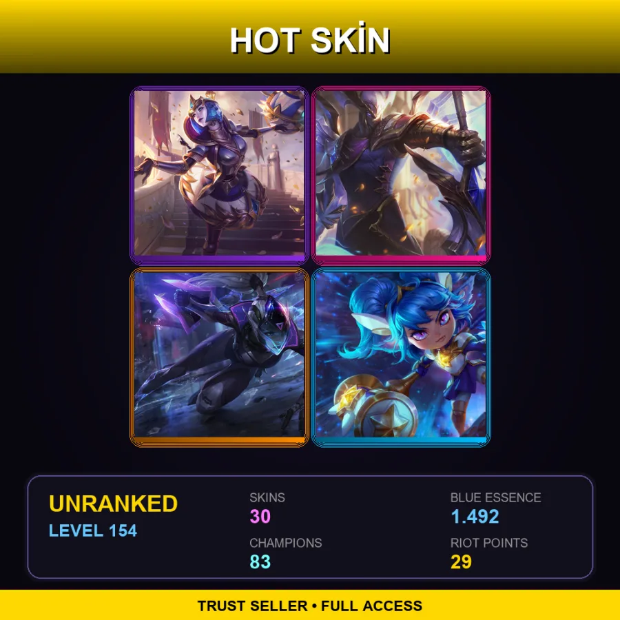 LAN | Lv154 | Unranked | 30 Skin | 83 Champ