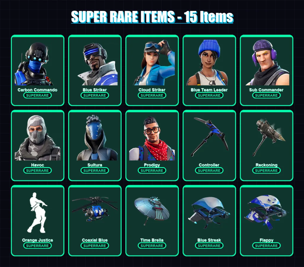 [PS4/PS5/XBOX/PC] | Carbon Commando | Blue Striker | Cloud Striker | 34 skin | Lv679