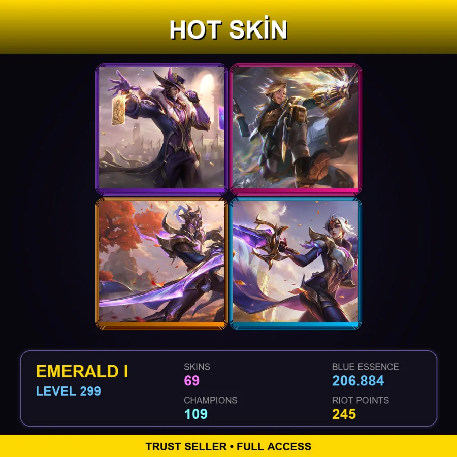 LAN | Lv299 | Emerald I | 69 Skin | 109 Champ
