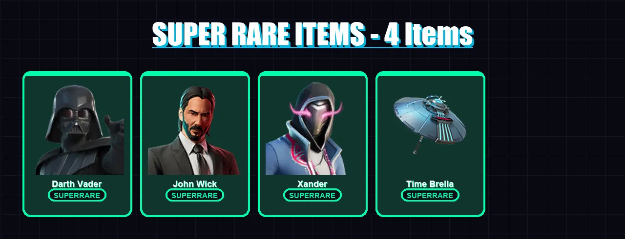 [PC/XBOX/PSN] | Darth Vader | John Wick | Xander | Mizuki | Torin | 158 skin | 209 pickaxe | 160 emote | 170 glider | Lv2631