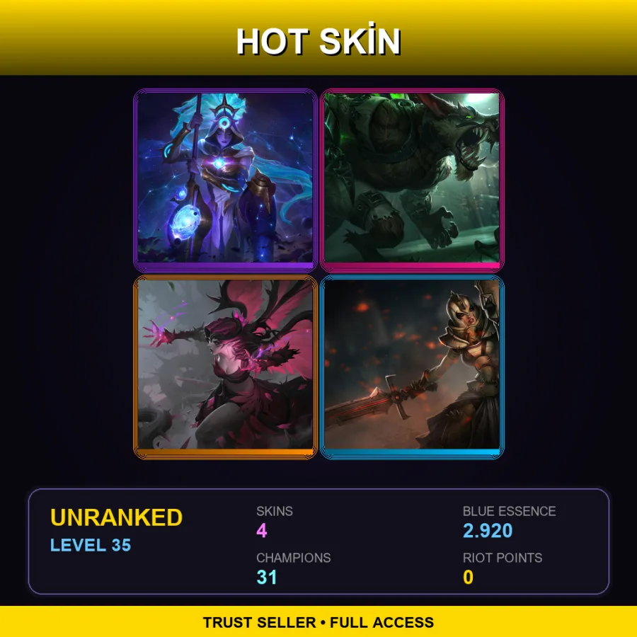 EUNE | Lv35 | Unranked | 4 Skin | 31 Champ