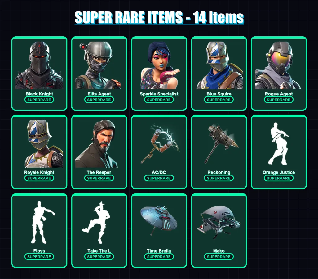 [PC/XBOX] | OG Ghoul Trooper | Black Knight | Elite Agent | Sparkle Specialist | Blue Squire | 65 skin | 48 pickaxe | 55 emote | 48 glider | Lv997