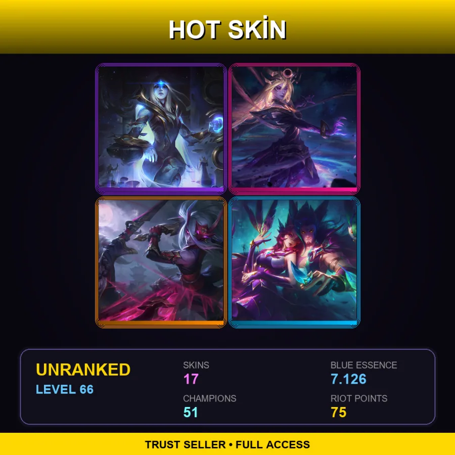 EUNE | Lv66 | Unranked | 17 Skin | 51 Champ