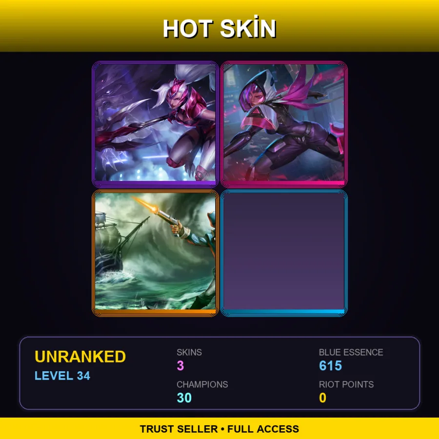 LAS | Lv34 | Unranked | 3 Skin | 30 Champ