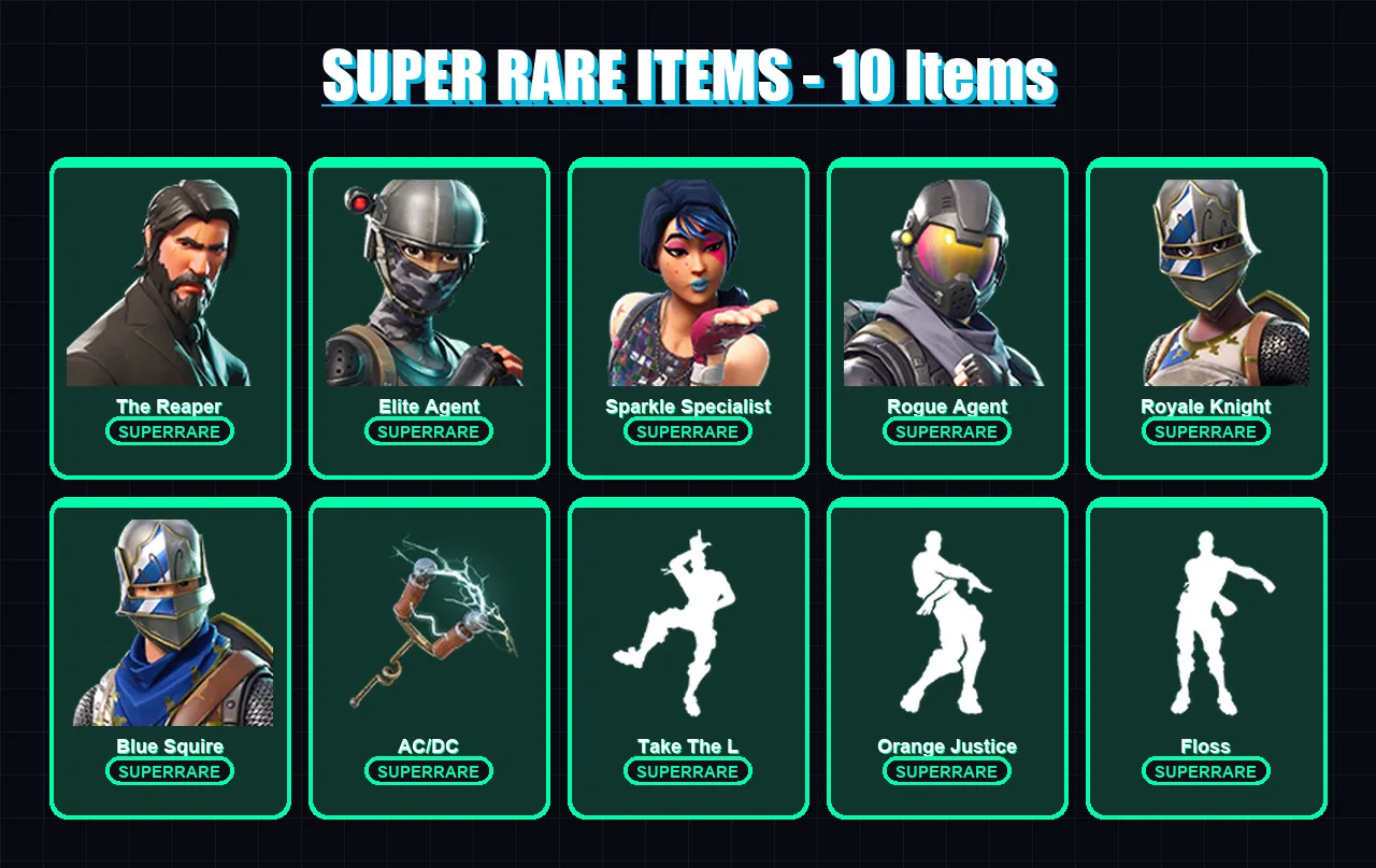 [PC/XBOX] | The Reaper | Elite Agent | Sparkle Specialist | Rogue Agent | Royale Knight | 40 skin | 31 pickaxe | 51 emote | 33 glider | Lv535