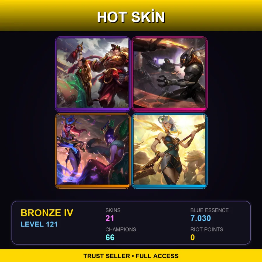 LAN | Lv121 | Bronze IV | 21 Skin | 66 Champ