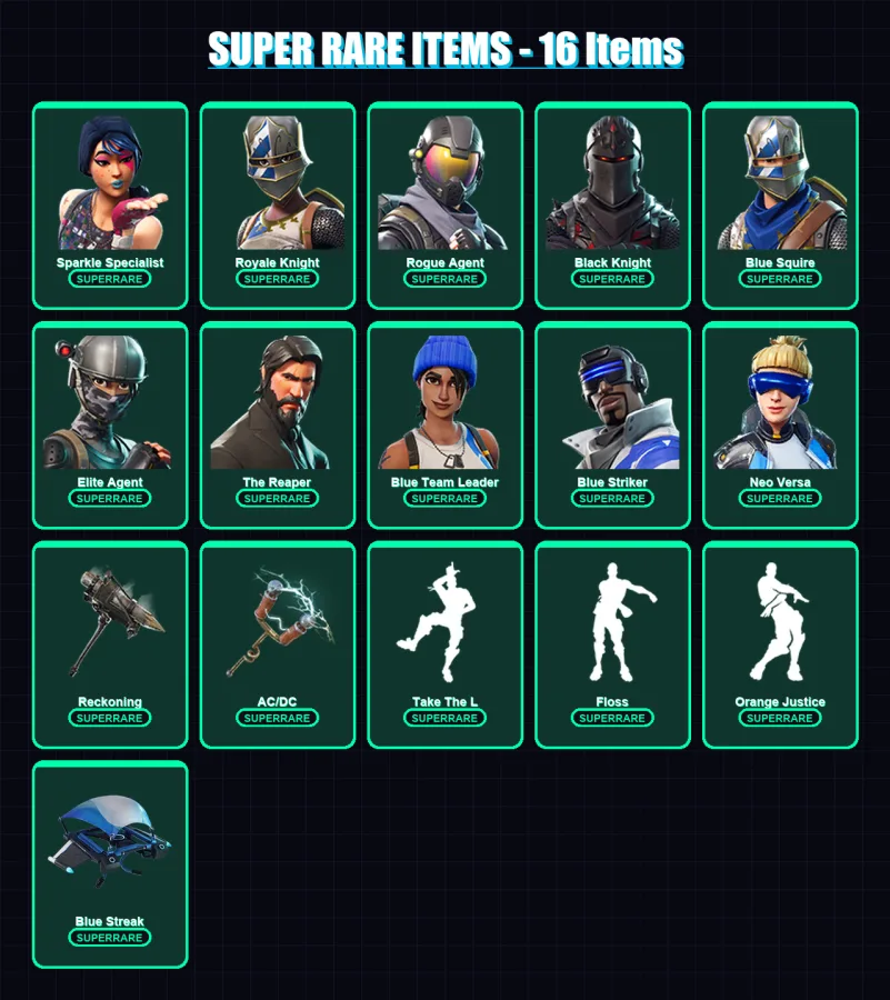 [PS4/PS5/XBOX/PC] | Sparkle Specialist | Royale Knight | Rogue Agent | 47 skin | Lv822