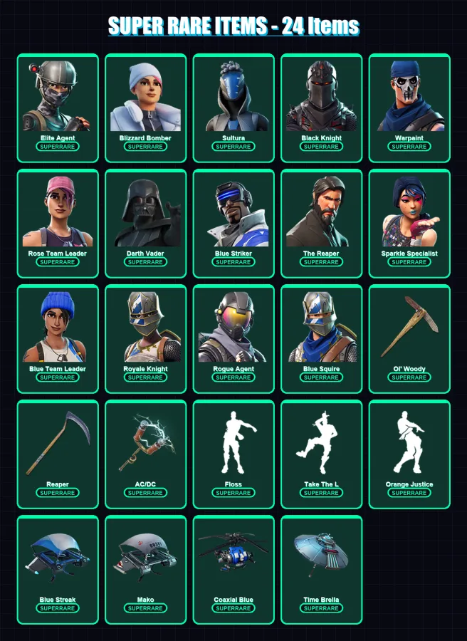 [PC/XBOX] | Elite Agent | Blizzard Bomber | Sultura | Black Knight | Warpaint | 128 skin | 127 pickaxe | 114 emote | 125 glider | Lv1747