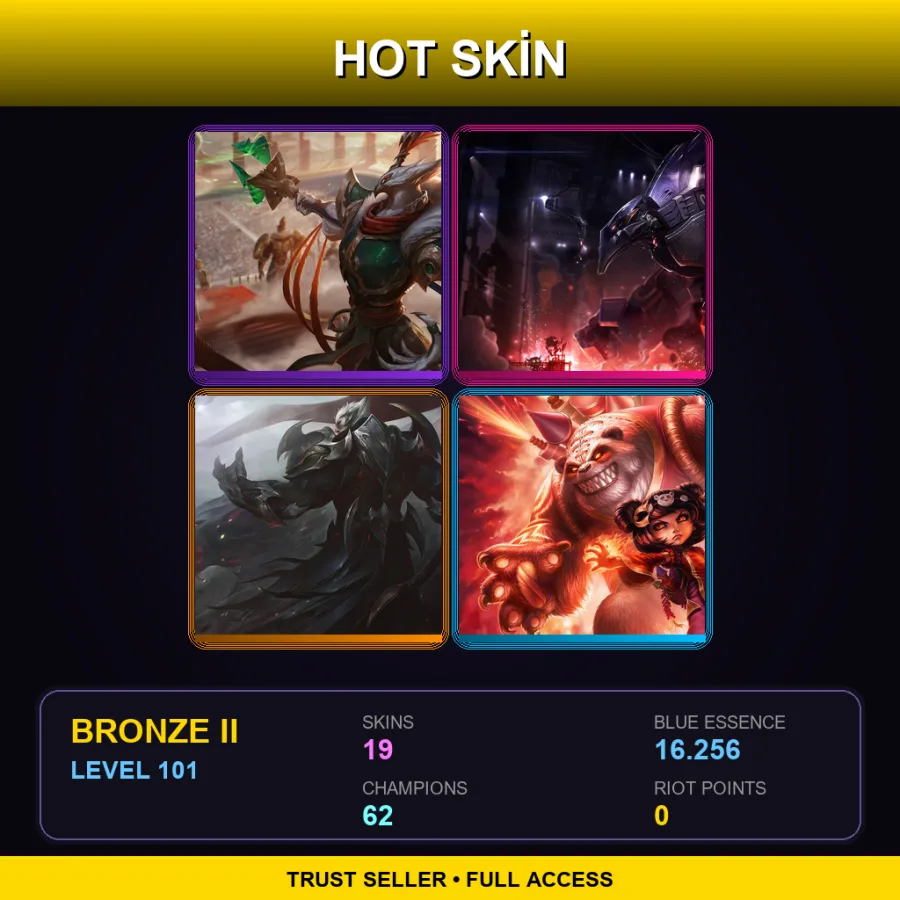 BR | Lv101 | Bronze II | 19 Skin | 62 Champ
