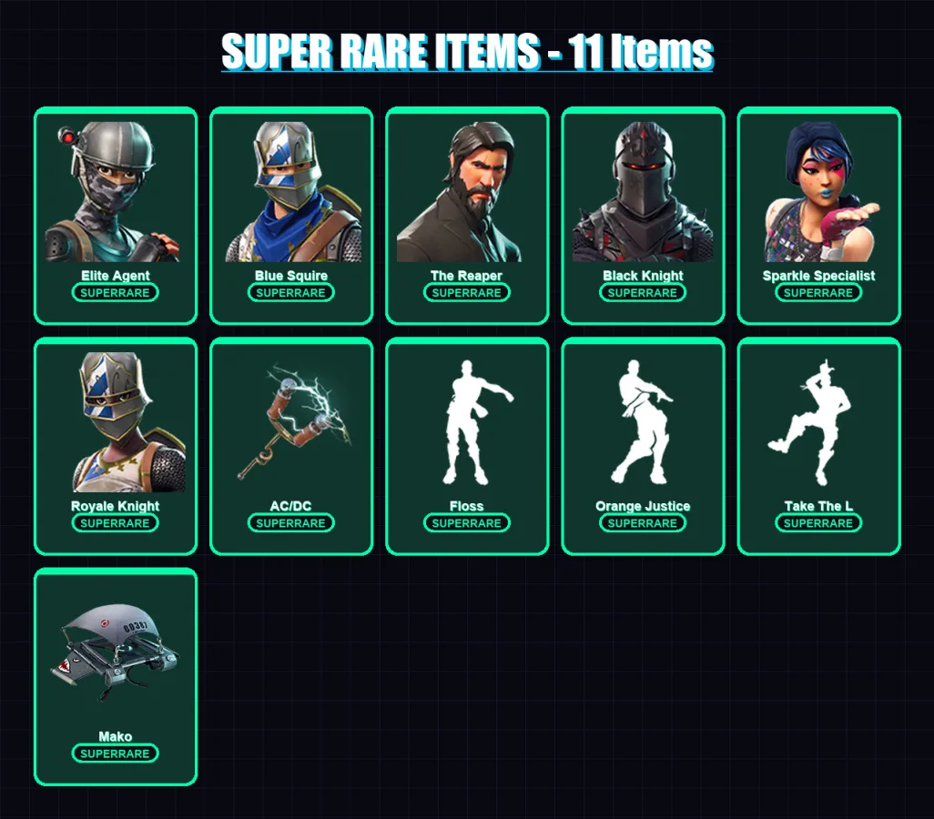 [PC/XBOX/PSN] | Elite Agent | Blue Squire | The Reaper | Black Knight | Sparkle Specialist | 19 skin | 11 pickaxe | 34 emote | 16 glider | Lv270
