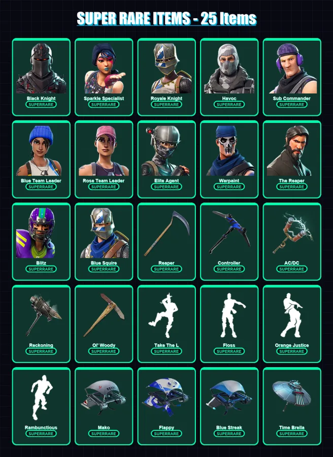 [PS4/PS5/XBOX/PC] | OG Skull Trooper | Black Knight | Sparkle Specialist | 119 skin | Lv1678