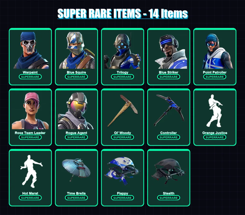 [PS4/PS5/XBOX/PC] | Warpaint | Blue Squire | Trilogy | Blue Striker | Point Patroller | 79 skin | 76 pickaxe | 82 emote | 82 glider | Lv1046 — Game account