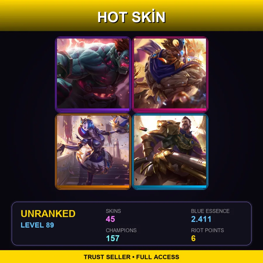SG | Hextech Sion | Victorious Maokai | Victorious Orianna | Victorious Graves | 45 Skin | 157 Champ | Lv89