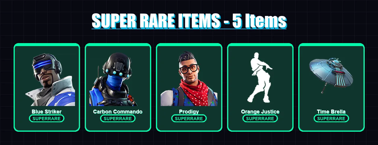 [PC] | Blue Striker | Carbon Commando | Prodigy | Omega | The Visitor | 20 skin | 20 pickaxe | 27 emote | 23 glider | Lv440 — Fortnite account