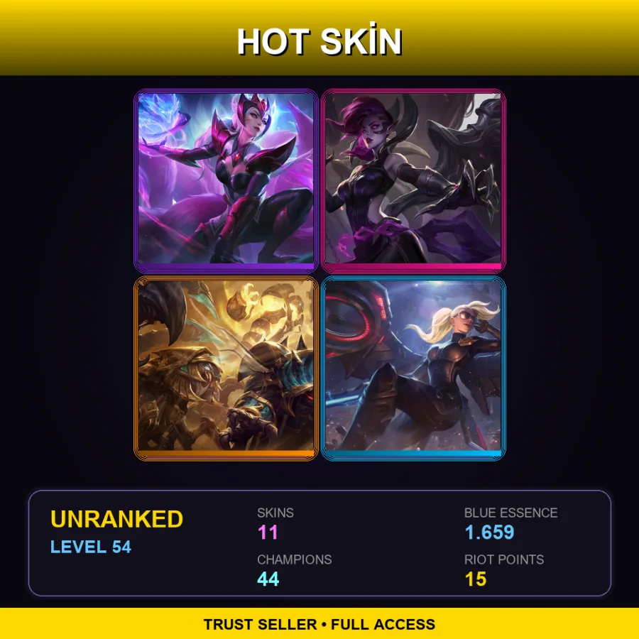 LAN | Lv54 | Unranked | 11 Skin | 44 Champ