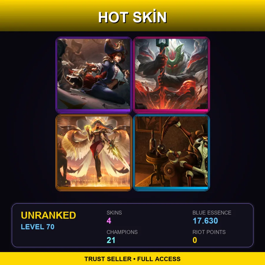 LAS | Lv70 | Unranked | 4 Skin | 21 Champ