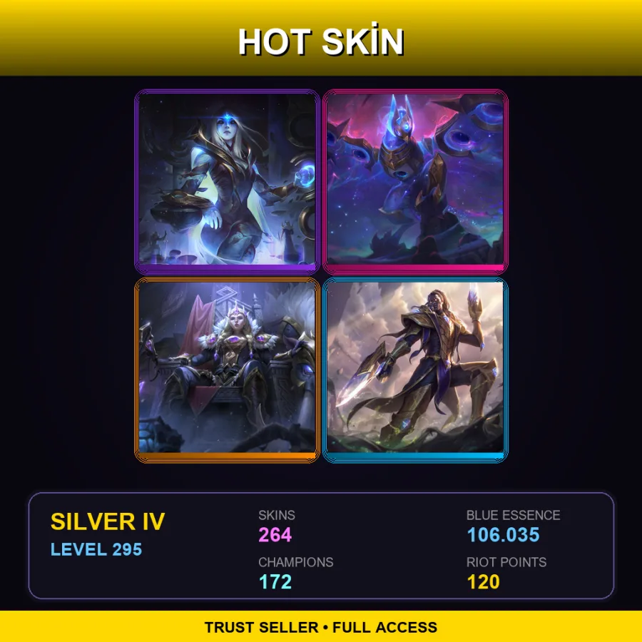 VN | Lv295 | Silver IV | 264 Skin | 172 Champ