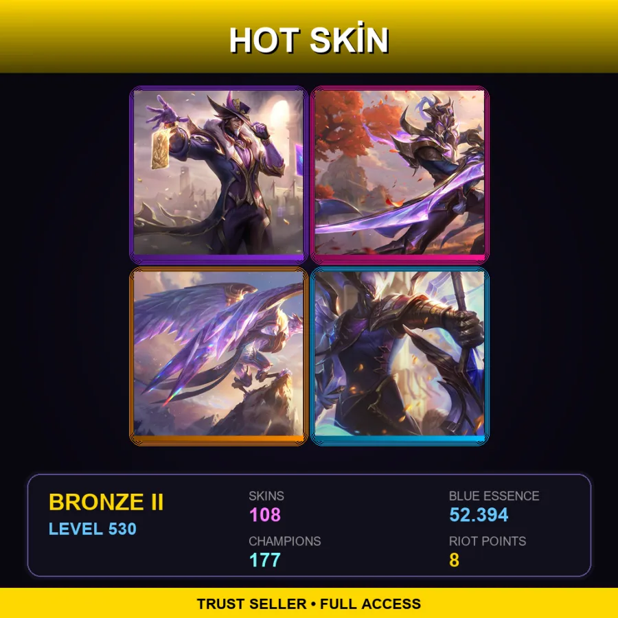BR | Lv530 | Bronze II | 108 Skin | 177 Champ