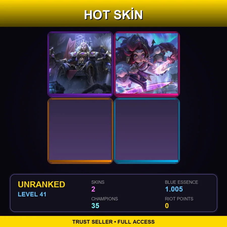 EUW | Lv41 | Unranked | 2 Skin | 35 Champ