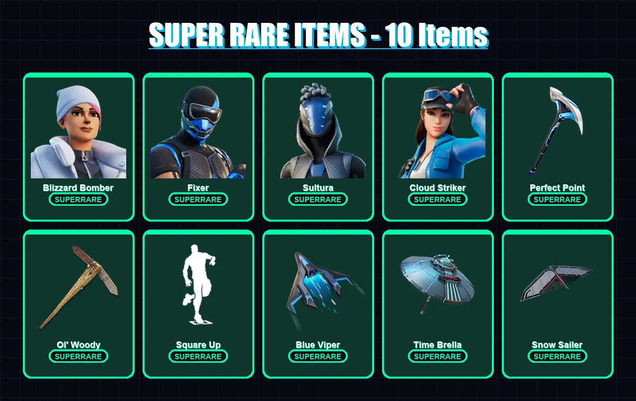[PS4/PS5/XBOX/PC] | Blizzard Bomber | Fixer | Sultura | Cloud Striker | Joey | 111 skin | 125 pickaxe | 88 emote | 101 glider | Lv1278