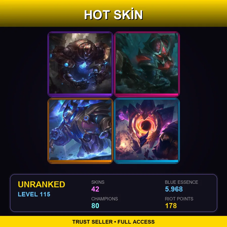 EUW | Lv115 | Unranked | 42 Skin | 80 Champ