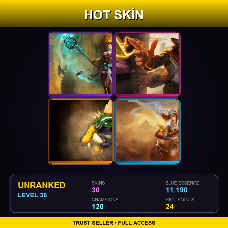 VN | Lv36 | Unranked | 30 Skin | 120 Champ