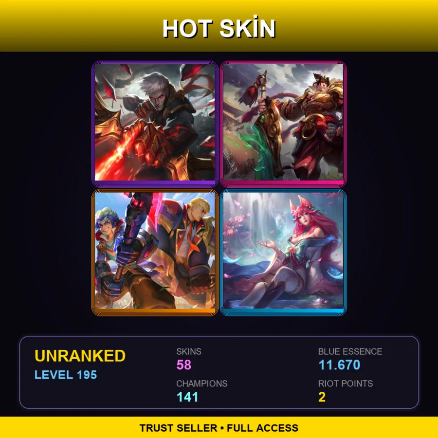 EUNE | Lv195 | Unranked | 58 Skin | 141 Champ — Battle Academia Garen
