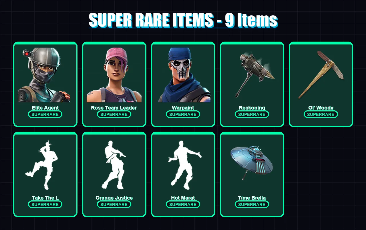 [PC/XBOX/PSN] | Elite Agent | Rose Team Leader | Warpaint | Lynx | Carbide | 131 skin | 170 pickaxe | 152 emote | 163 glider | Lv2103