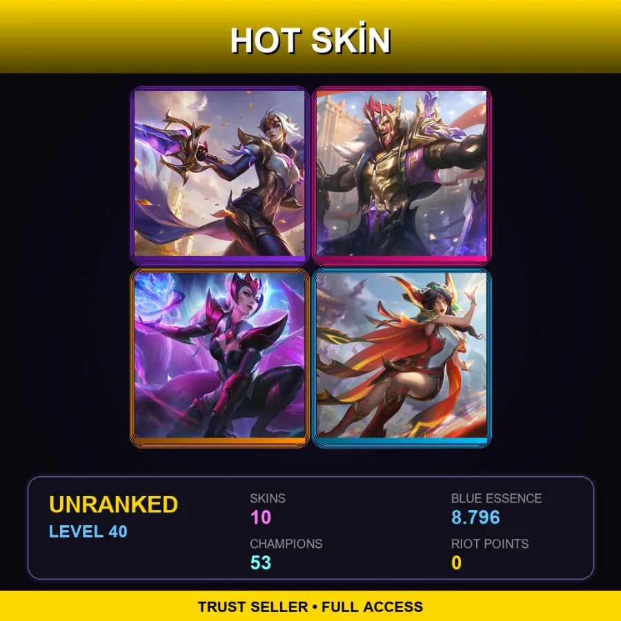 LAS | Lv40 | Unranked | 10 Skin | 53 Champ — Victorious Draven