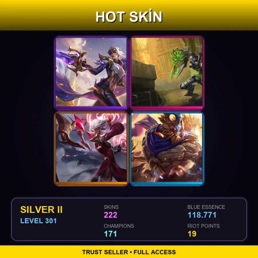 VN | Lv301 | Silver II | 222 Skin | 171 Champ