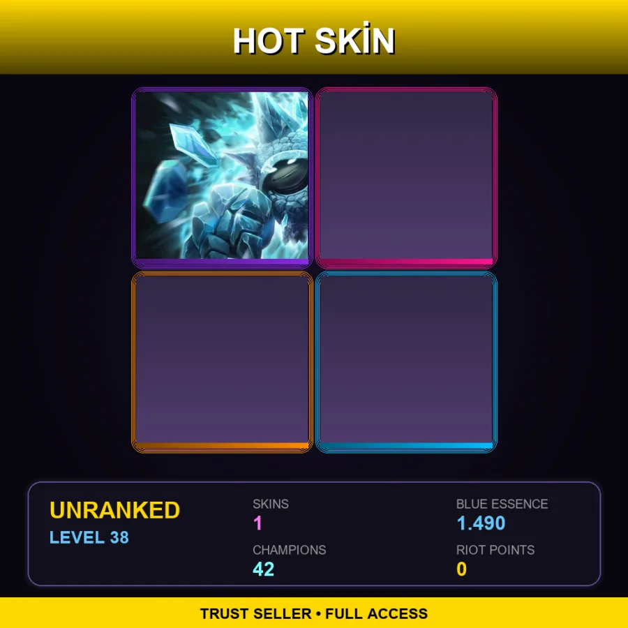 EUW | Lv38 | Unranked | 1 Skin | 42 Champ — LoL account
