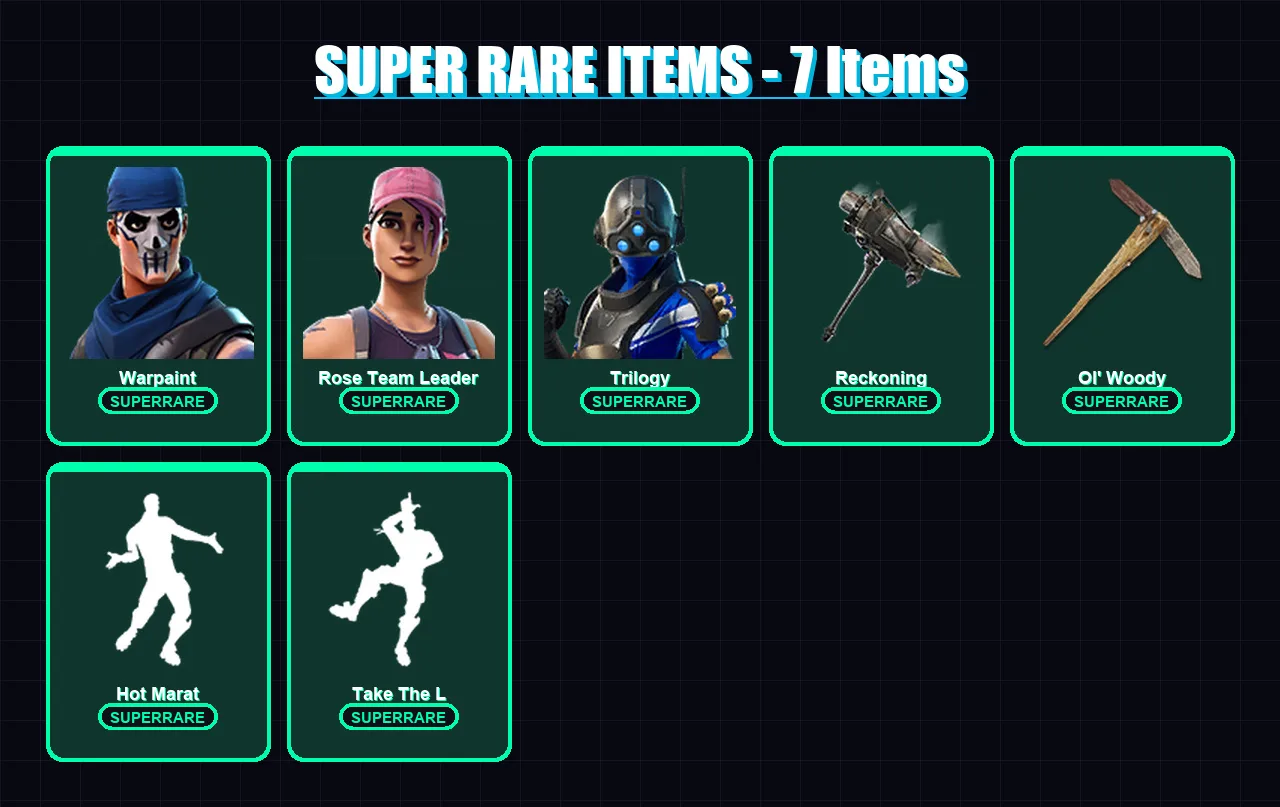 [PS4/PS5/XBOX/PC] | Warpaint | Rose Team Leader | Trilogy | Dark Voyager | Drift | 28 skin | 29 pickaxe | 33 emote | 42 glider | Lv682 — Fortnite account