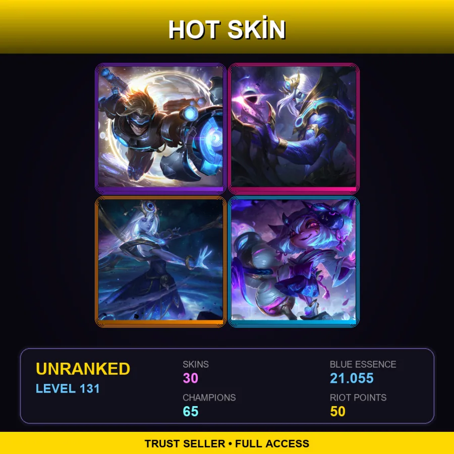 RU | Lv131 | Unranked | 30 Skin | 65 Champ — LoL account